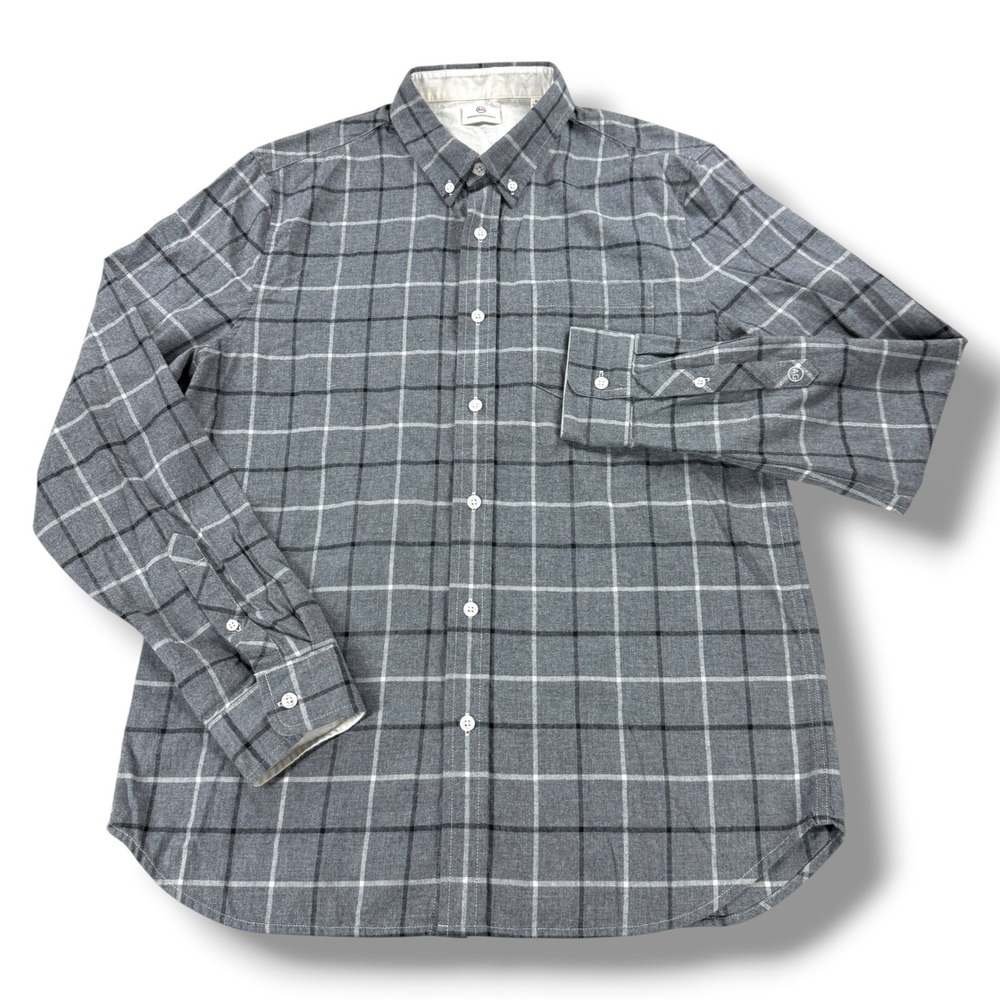 AG Adriano Goldschmied Button Down Shirt Mens‎ Size Medium M Gray Plaid Cotton